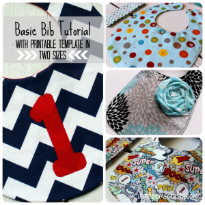 Basic Bib Tutorial with Printable Template in Two Sizes | Auntieemscrafts.com